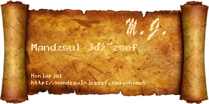 Mandzsul József névjegykártya