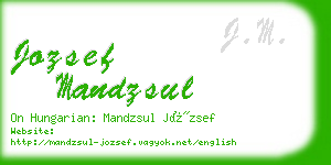 jozsef mandzsul business card